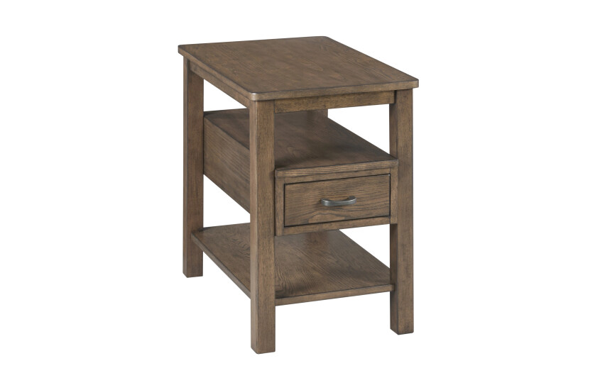 Costa Way-hamilton Rectangular Charging Chairside Table-deep Brown