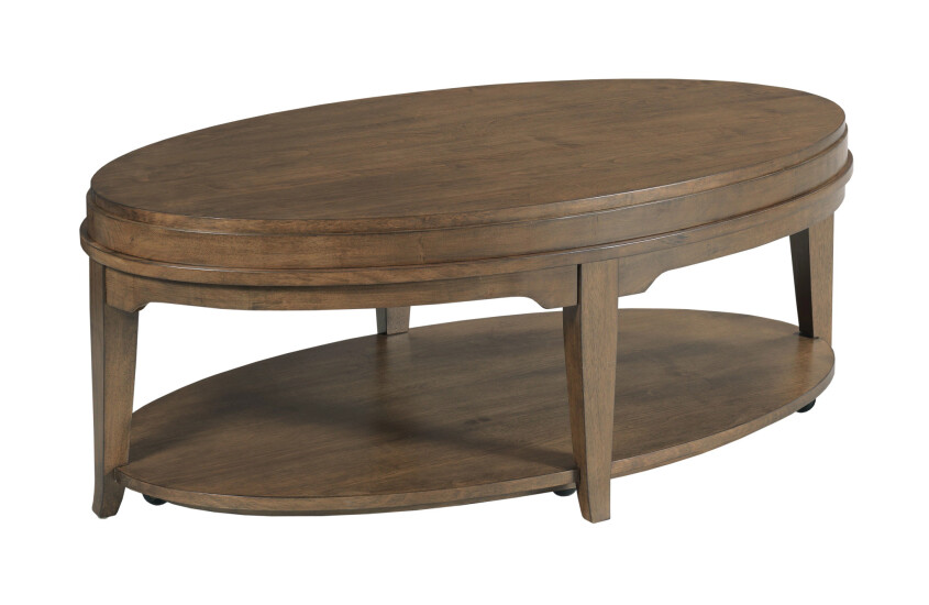 Nicolette-hamilton Oval Coffee Table (casters)-auburn