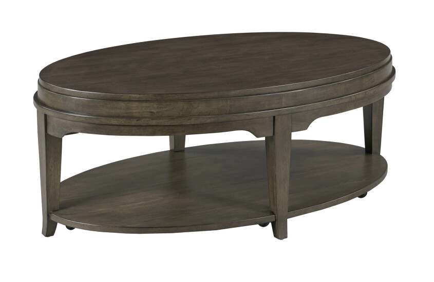 Nicolette-hamilton Oval Coffee Table (casters)-charcoal