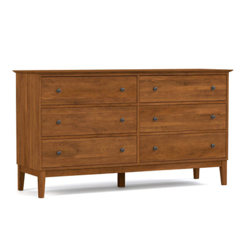 Gable Road Six-Drawer Dresser - 805 Dune / 02 Bronze Knob