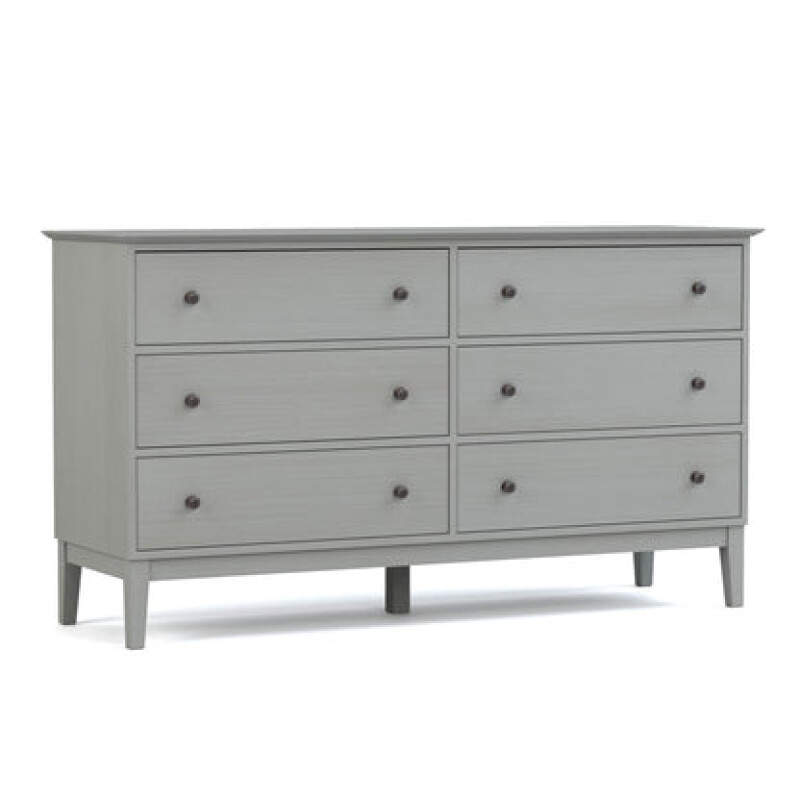 Gable Road Six-Drawer Dresser - 806 Mist / 02 Bronze Knob