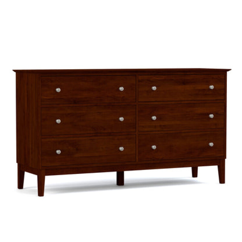 Gable Road Six-Drawer Dresser - 808 Russet / 03 Nickel Knob
