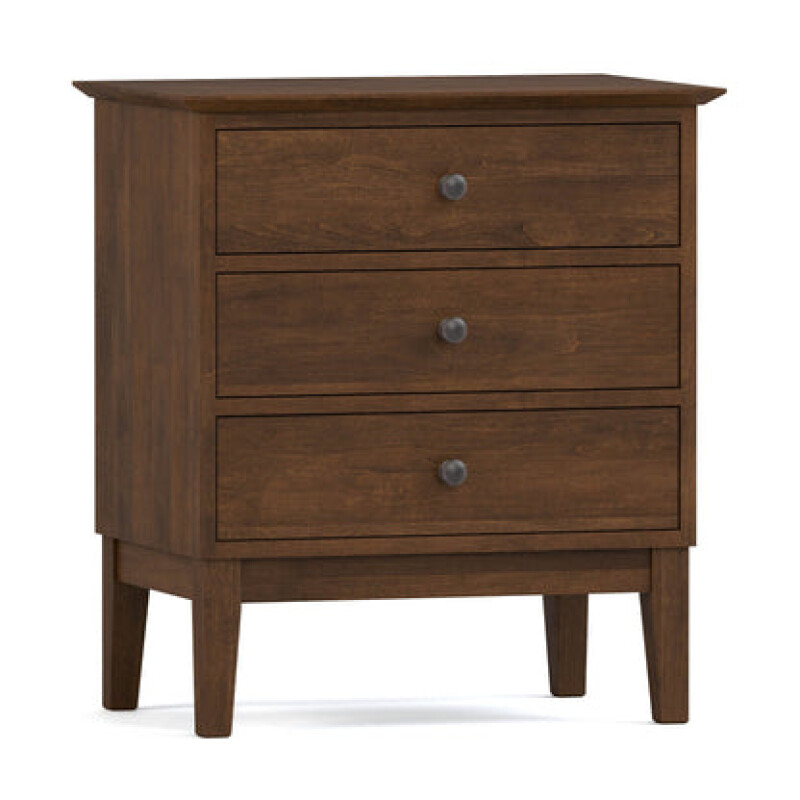 Gable Road Three-Drawer Nightstand - 801 Coast / 02 Bronze Knob
