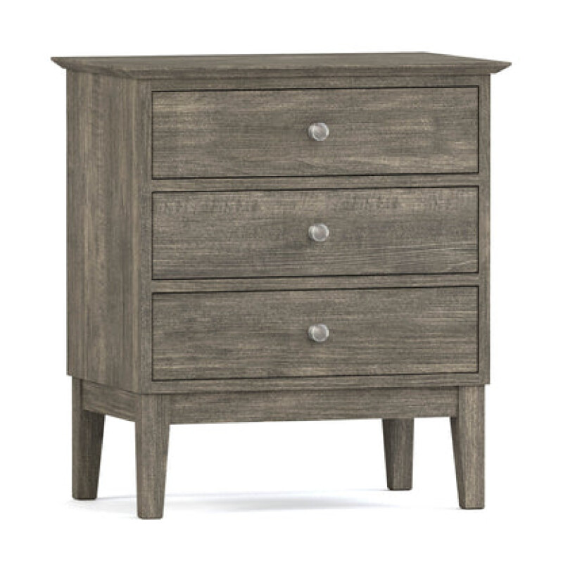 Gable Road Three-Drawer Nightstand - 803 Bluff / 03 Nickel Knob