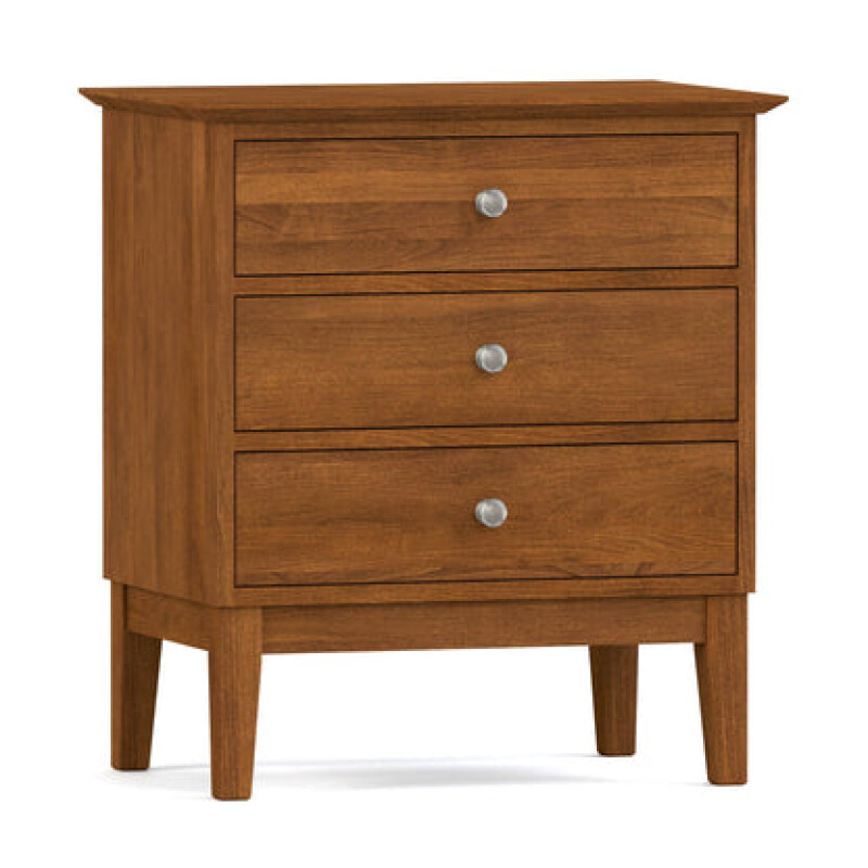Gable Road Three-Drawer Nightstand - 805 Dune / 03 Nickel Knob