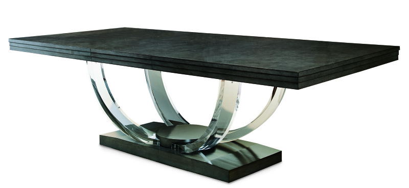 559-304-A - Omni Large Rectangular Dining Table W/Acrylic Legs (Plain Maple)