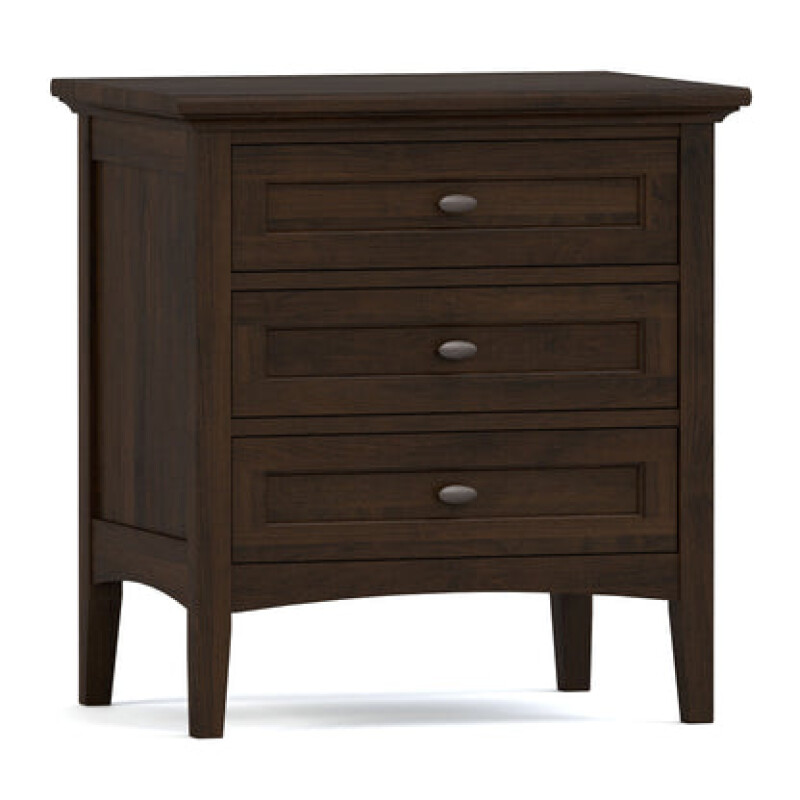 Revere Three-Drawer Nightstand - 800 Clay / 08 Bronze Oval Knob