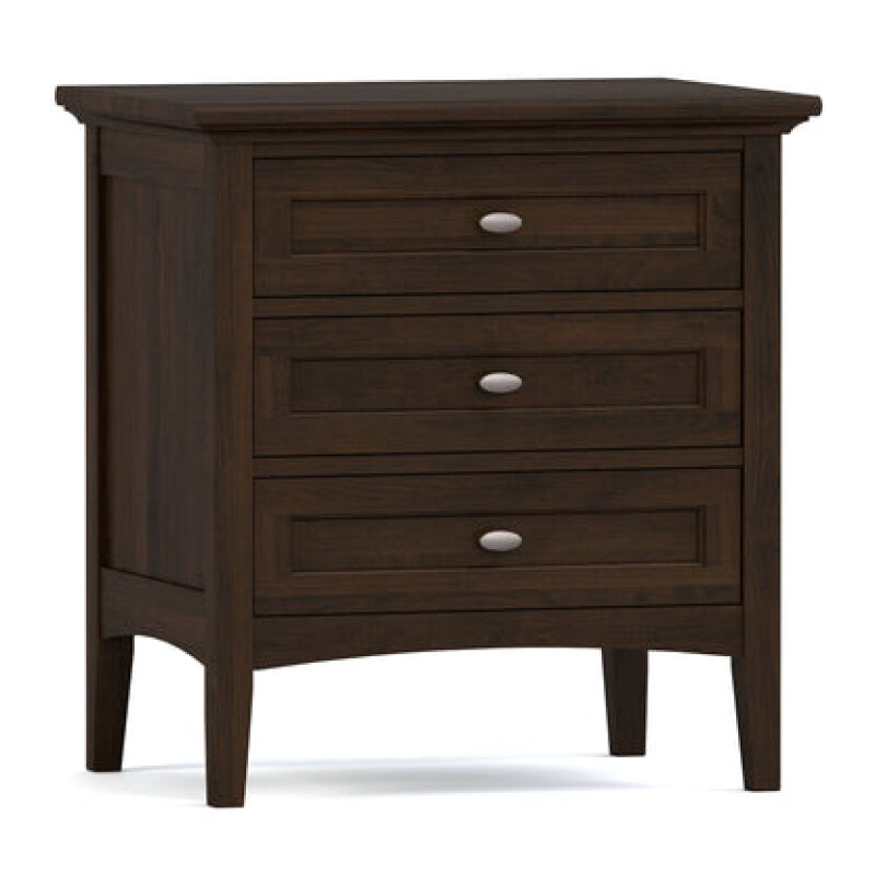 Revere Three-Drawer Nightstand - 800 Clay / 09 Nickel Oval Knob
