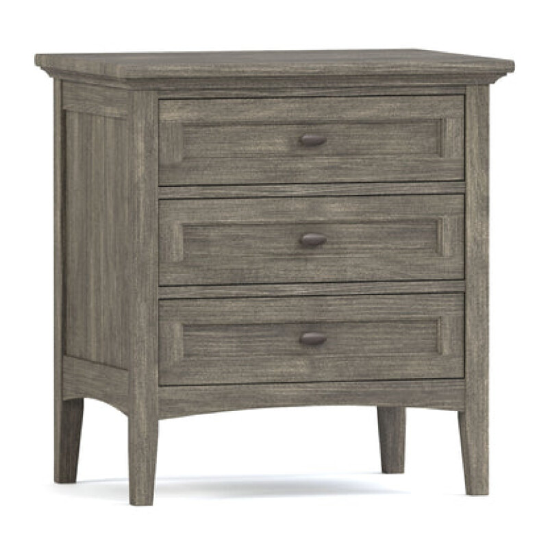 Revere Three-Drawer Nightstand - 803 Bluff / 08 Bronze Oval Knob