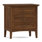 Revere Three-Drawer Nightstand - 804 Ember / 08 Bronze Oval Knob - Image 5