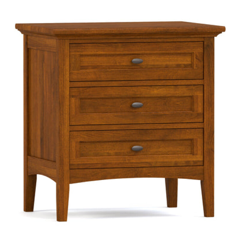 Revere Three-Drawer Nightstand - 807 Harvest / 08 Bronze Oval Knob