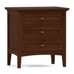 Revere Three-Drawer Nightstand - 808 Russet / 08 Bronze Oval Knob