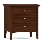 Revere Three-Drawer Nightstand - 808 Russet / 09 Nickel Oval Knob