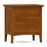 Revere Three-Drawer Nightstand - 809 Ebony / 08 Bronze Oval Knob - Image 10
