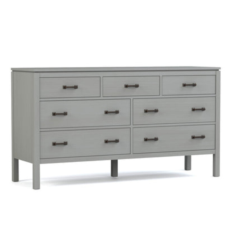 Dwyer Seven-Drawer Dresser - 806 Mist / 04 Bronze Square Pull