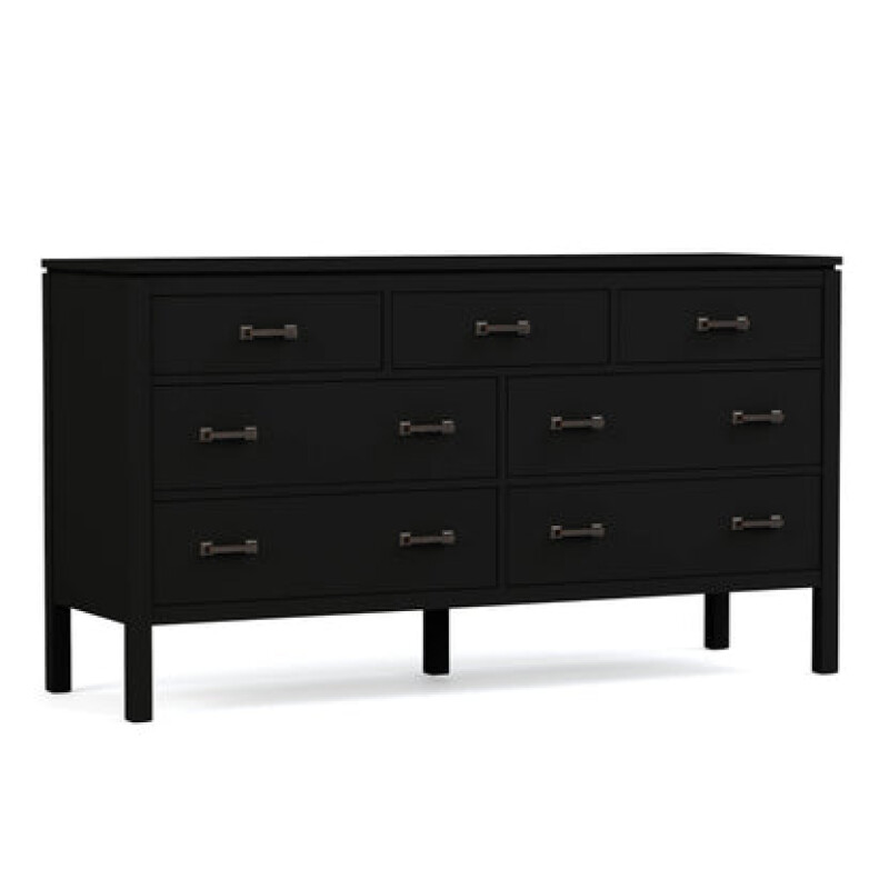 Dwyer Seven-Drawer Dresser - 809 Ebony / 04 Bronze Square Pull