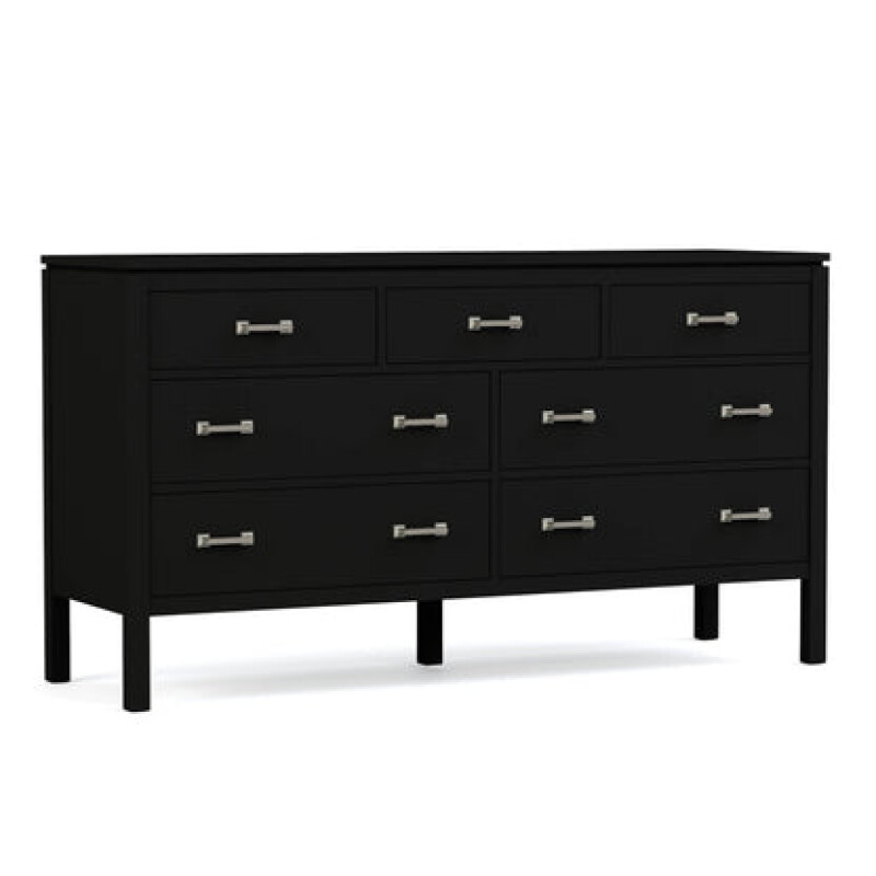 Dwyer Seven-Drawer Dresser - 809 Ebony / 05 Nickel Square Pull