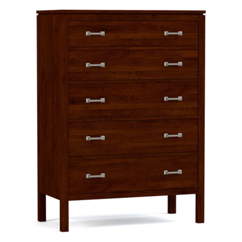 Dwyer Tall Chest - 808 Russet / 05 Nickel Square Pull