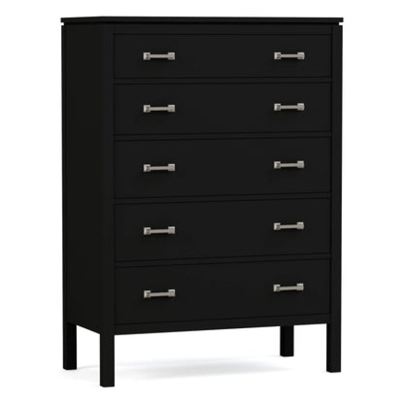 Dwyer Tall Chest - 809 Ebony / 05 Nickel Square Pull