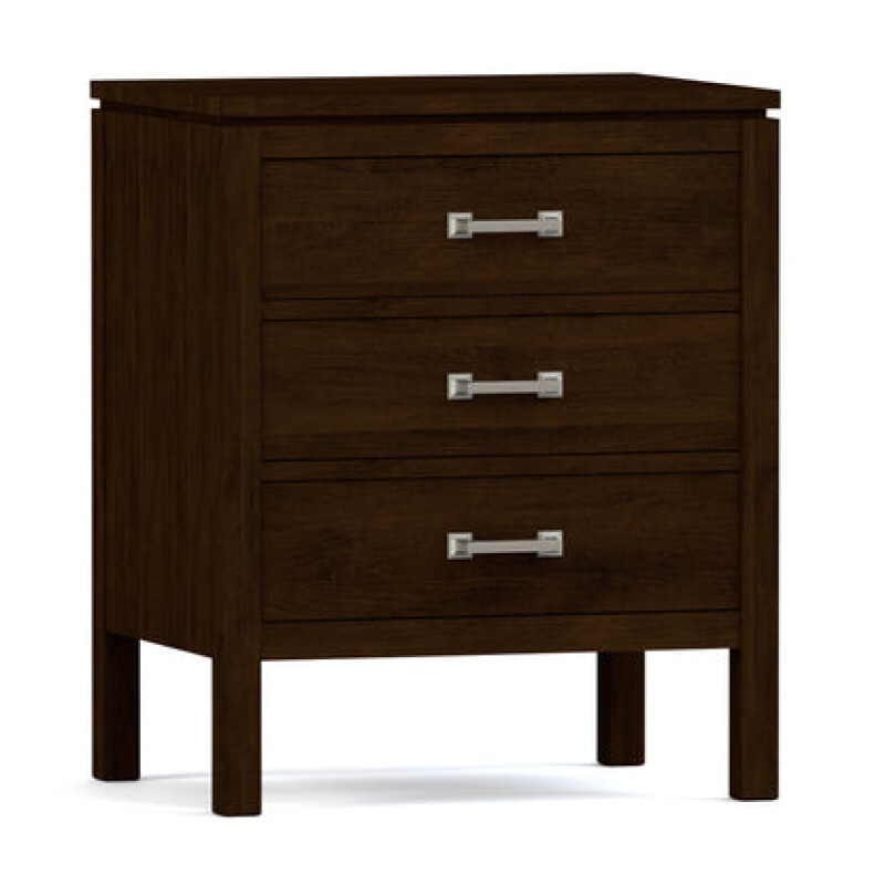 Dwyer Three-Drawer Nightstand - 800 Clay / 05 Nickel Square Pull