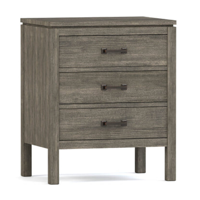 Dwyer Three-Drawer Nightstand - 803 Bluff / 04 Bronze Square Pull