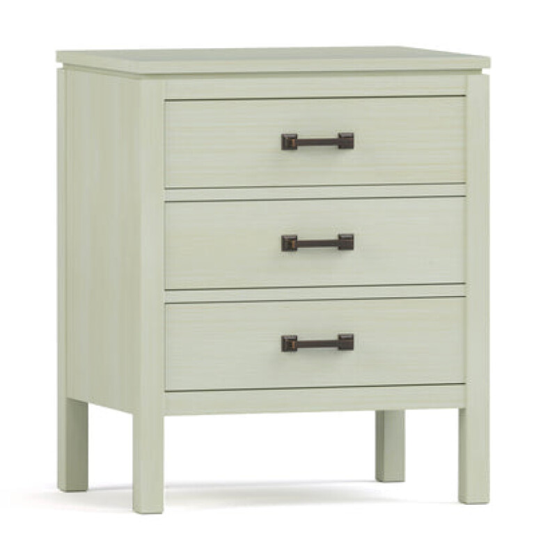 Dwyer Three-Drawer Nightstand - 804 Ember / 04 Bronze Square Pull