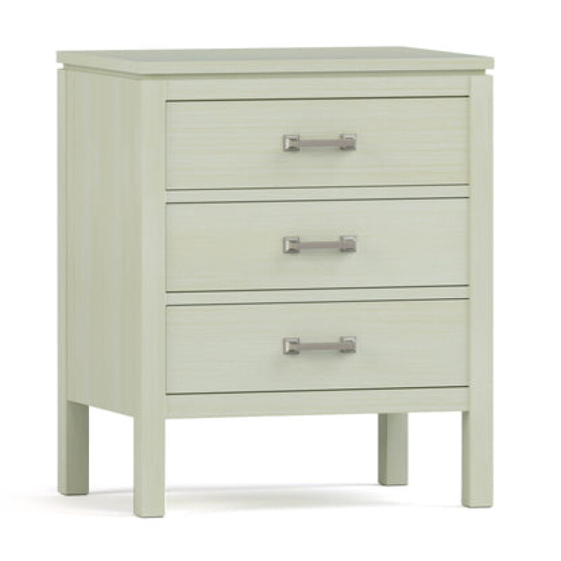 Dwyer Three-Drawer Nightstand - 804 Ember / 05 Nickel Square Pull