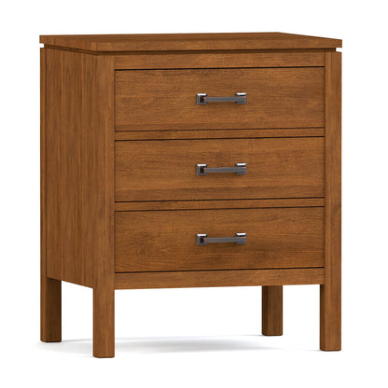 Dwyer Three-Drawer Nightstand - 805 Dune / 04 Bronze Square Pull