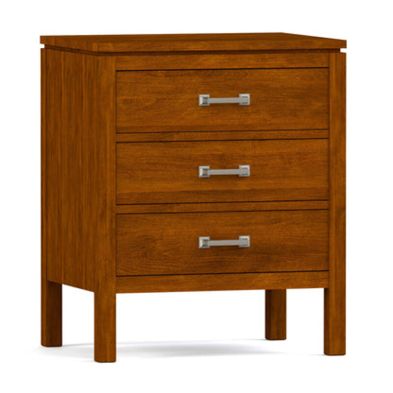 Dwyer Three-Drawer Nightstand - 807 Harvest / 05 Nickel Square Pull