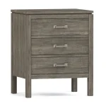 Dwyer Three-Drawer Nightstand - 808 Russet / 05 Nickel Square Pull - Image 8