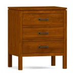 Dwyer Three-Drawer Nightstand - 809 Ebony / 04 Bronze Square Pull - Image 14