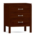 Dwyer Three-Drawer Nightstand - 809 Ebony / 05 Nickel Square Pull - Image 4