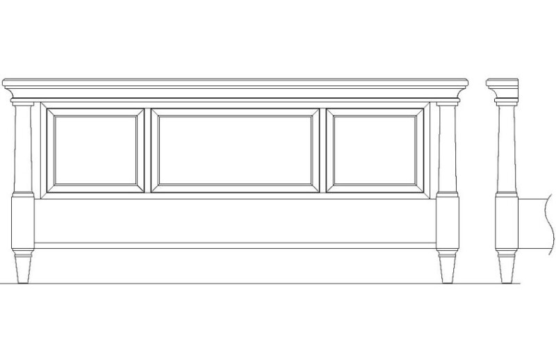 Celeste 5/0 Rhone Panel Bed Footboard W/rails+slats