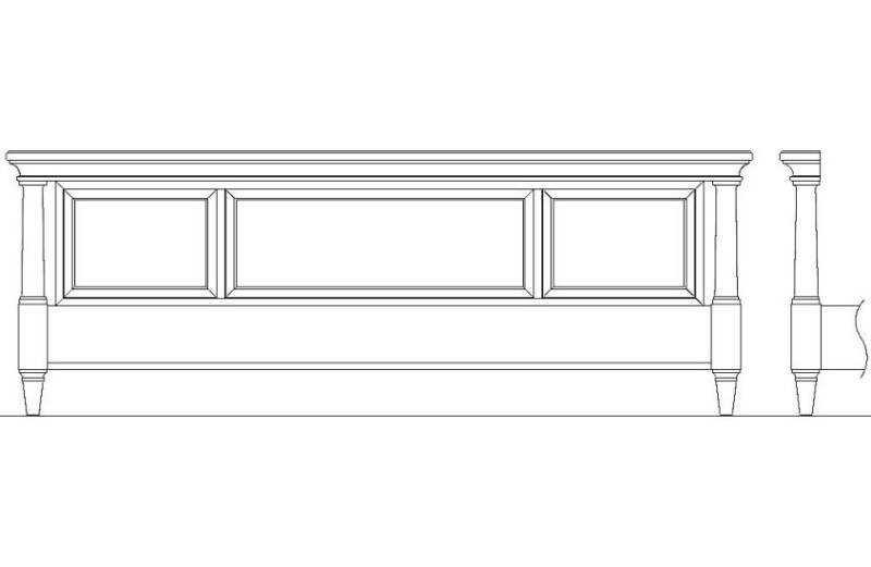 Celeste 6/0 Rhone Panel Bed Footboard W/rails+slats