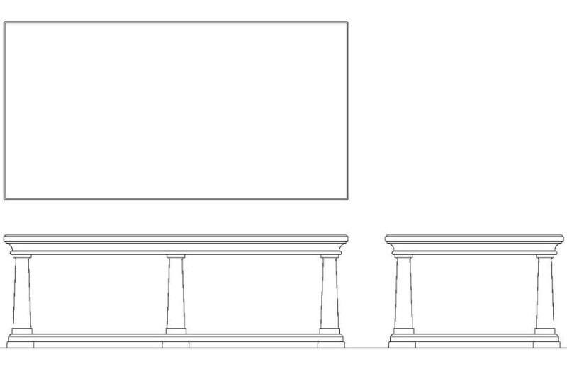 Celeste Colonnade Rectangular Coffee Table
