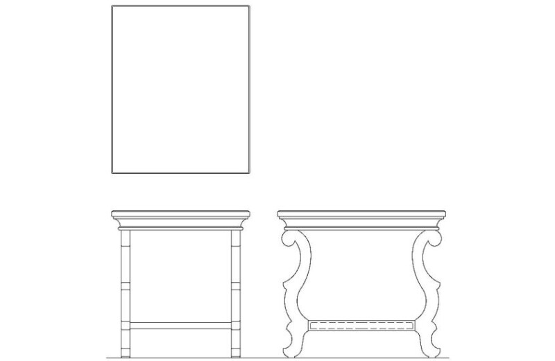 Celeste Scroll Leg End Table - Fountain
