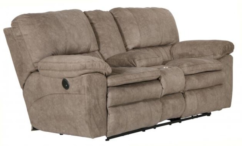 Reyes 240 Power Lay Flat Recl Console Loveseat w/Storage & Cupholders