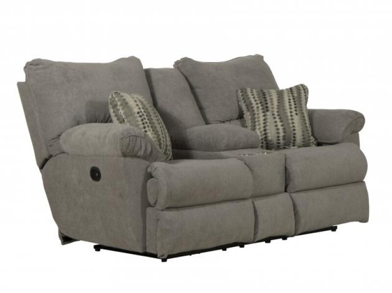 Sadler 241 Power Lay Flat Reclining Console Loveseat