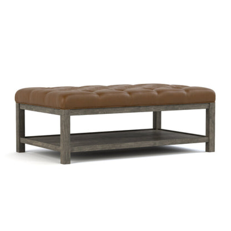 Origins Tufted Diamond Cocktail Ottoman - Rectangular / Alameda Butternut / 800 Clay