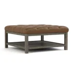 Origins Tufted Diamond Cocktail Ottoman - Square / Alameda Butternut / 800 Clay