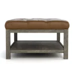 Origins Tufted Diamond Cocktail Ottoman - Square / Alameda Butternut / 800 Clay - Image 5