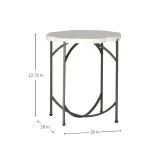 Gillian Wrought Iron Unique Outdoor End Table 20 In. W X 2 2.75 In. H - Image 4
