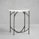 Gillian Wrought Iron Unique Outdoor End Table 20 In. W X 2 2.75 In. H - Image 5