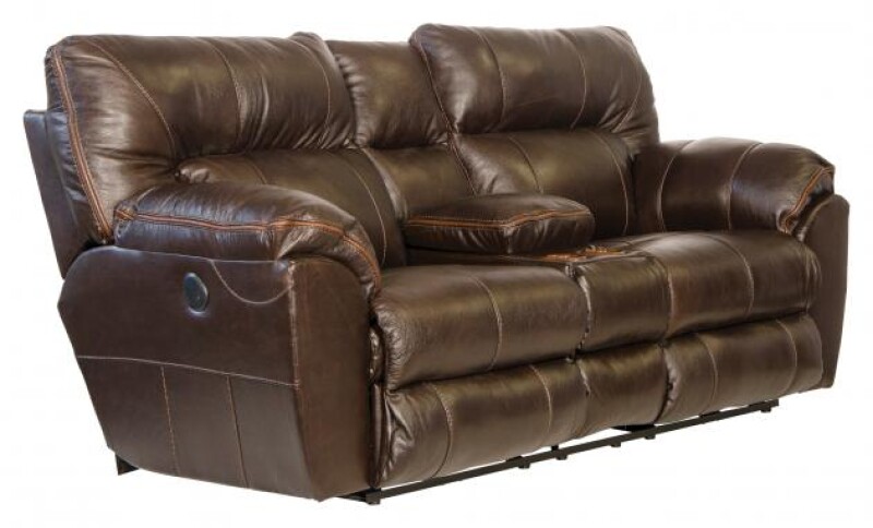 Milan 434 Power Lay Flat Reclining Console Loveseat
