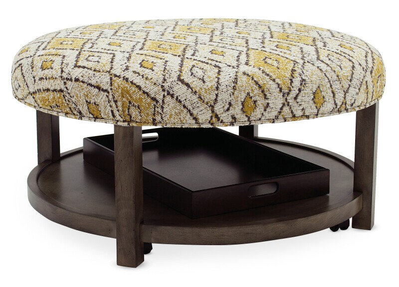 Living Room Harlow Round Non-Tufted Ottoman