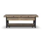 Carpenter Brown Rectangular Lift-Top Coffee Table with Casters - Image 4