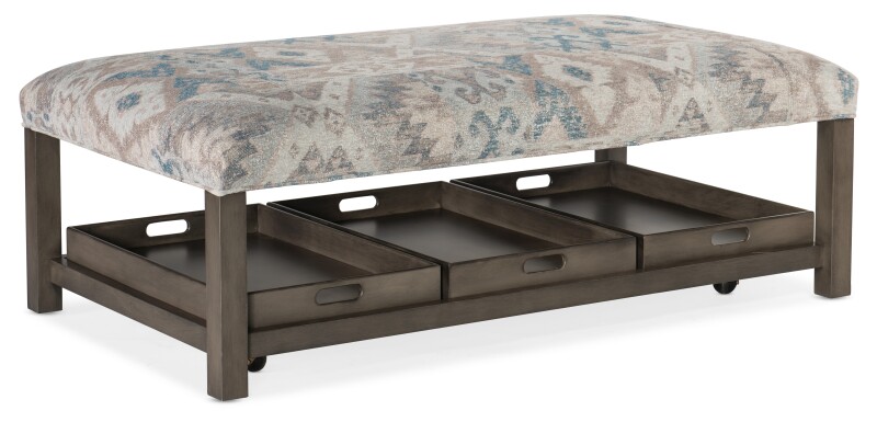 Living Room Hollis Rectangle Non-Tufted Tray Ottoman