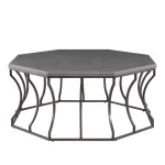 Audrey Wrought Iron Octagonal Outdoor Coffee Table 39 In. W X 16. 25 In. H
