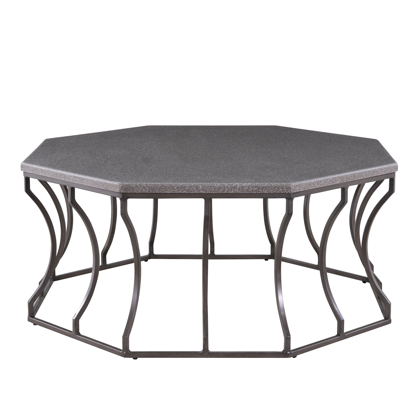 Audrey Wrought Iron Octagonal Outdoor Coffee Table 39 In. W X 16. 25 In. H