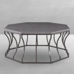 Audrey Wrought Iron Octagonal Outdoor Coffee Table 39 In. W X 16. 25 In. H - Image 4